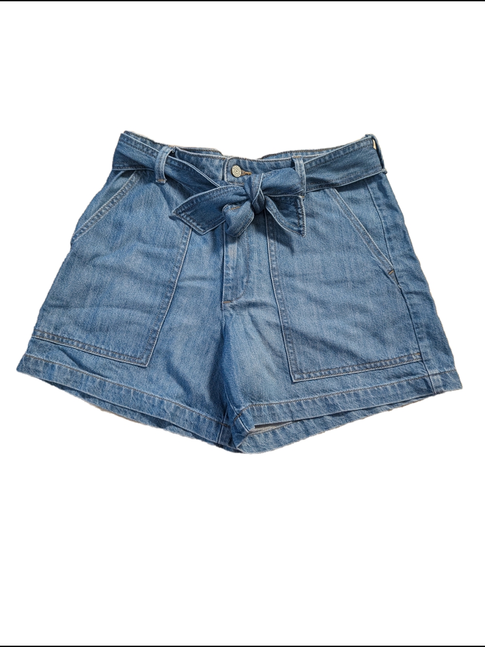 Banana Republic Light Blue Denim Tie-Waist Shorts Size 8